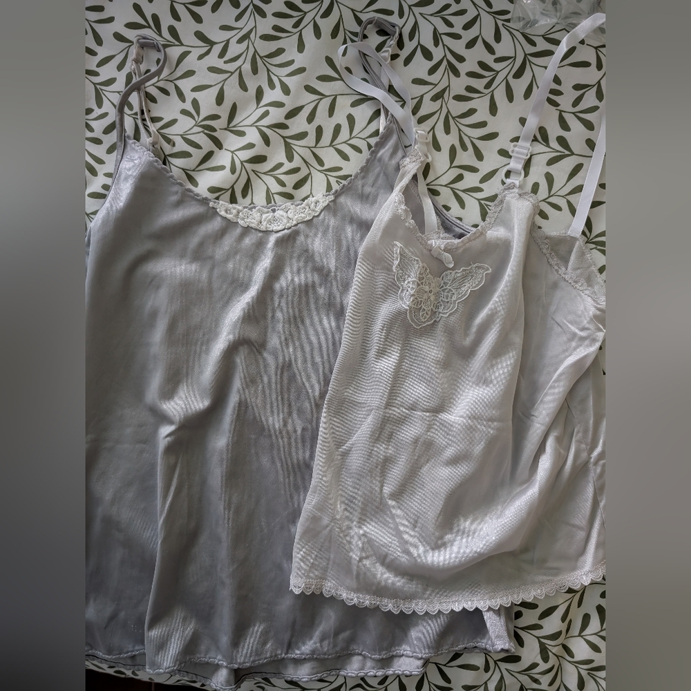 Two Vintage Lace Tank Tops